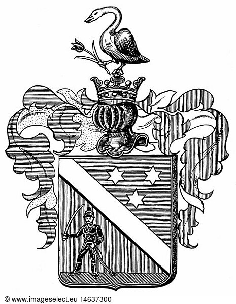 heraldry  coat of arms  individual coat of arms  coat of arms of the physician Joseph Csorba of Alsoszekas  awarded 1834