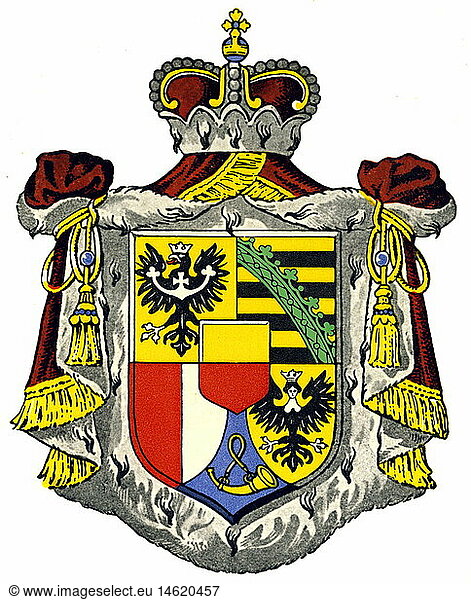 heraldry  coat of arms  national coat of arms  Liechtenstein  circa 1953