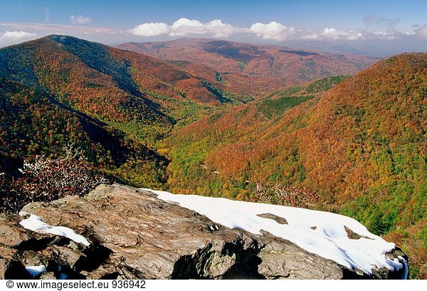 Herbst gesehen von der Schornsteine Great Smoky Mountains National Park. Tennessee. USA