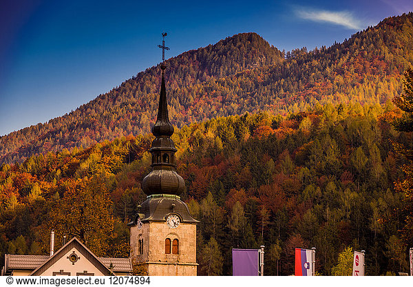 Herbstlaub und malerische Aussichten am Vrsic-Pass  Julische Alpen  Slowenien  Europa