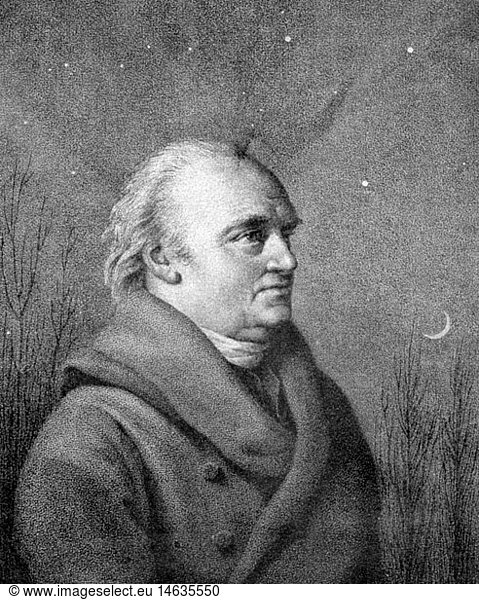Herschel  Wilhelm  15.11.1738 - 25.8.1822  brit. Astronom dt. Herkunft  Portrait  Kupferstich von James Godby (1790 - 1820)