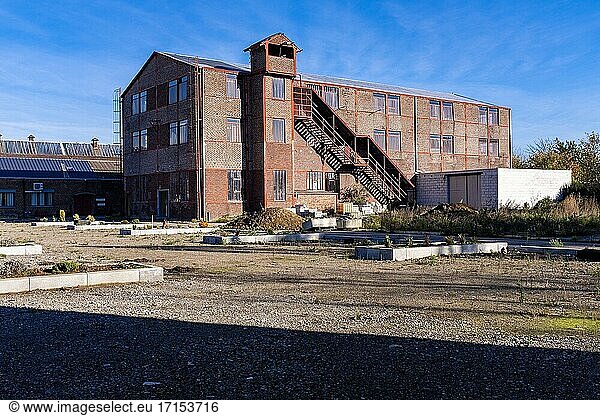 Herve  Belgium. Old and Abandoned industrial building in the Walloon District  example of the economic decline for decades inside the region.