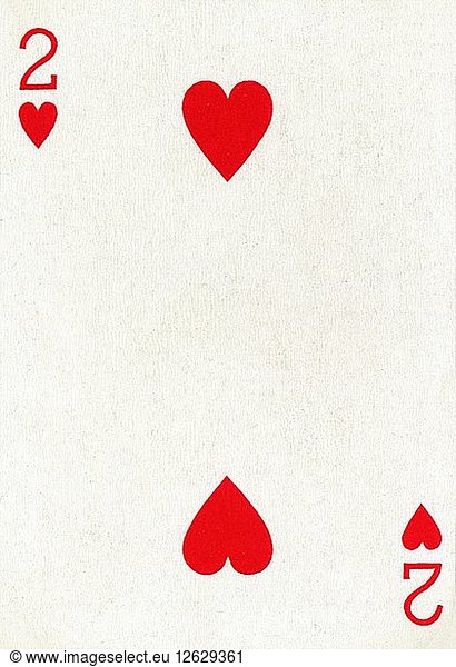 Herz 2 aus einem Kartenspiel von Goodall & Son Ltd.  um 1940. Künstler: Unbekannt.