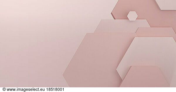 Hexagon box for beauty product display over colored background