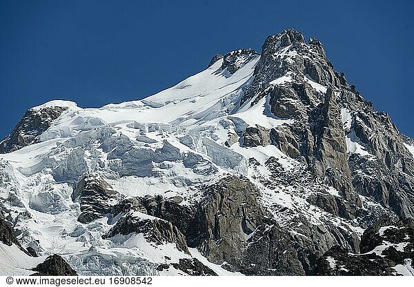 High alpine mountain landscape  summit of Mont Maudit  Chamonix  Haute-Savoie  France  Europe