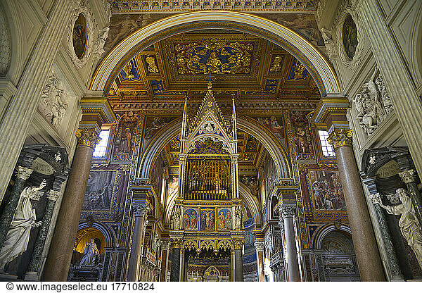 High altar in Archbasilica of Saint John Lateran; Rome  Italy