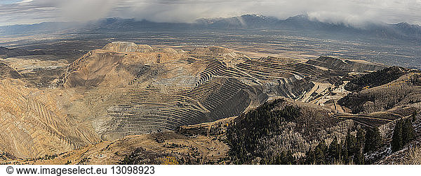 High angle view of Bingham Canyon mine