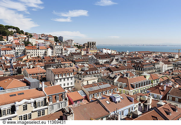 High angle view of Castelo Sao Jorge in city  Lisbon  Portugal