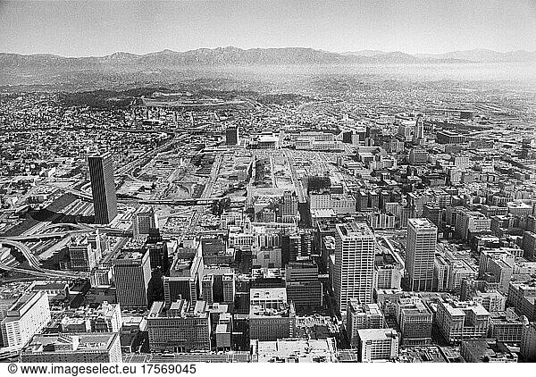 High Angle View of Downtown Los Angeles  California  USA  Don Dornan  1967
