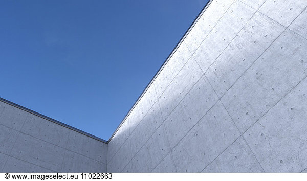 High concrete wall  3D Rendering