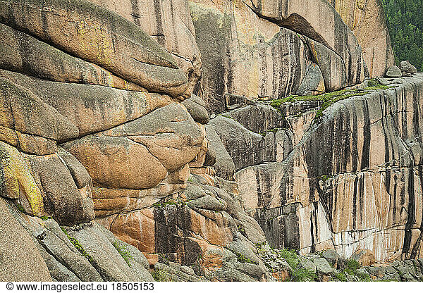 High granite rock cliffs in Lost Creek Wilderness