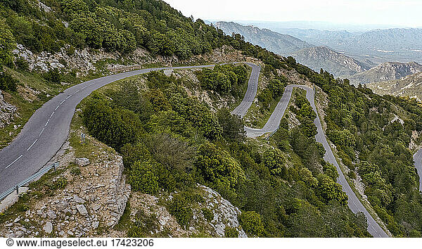 Highway winding through Ports de Tortosa-Beseit massif