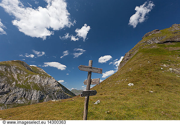 Hiking on the high route 2 in the Dolomites Alps Italy Europe