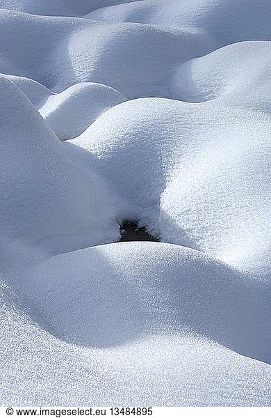 Hills caused by snowfall  Graubuenden  Switzerland  Europe