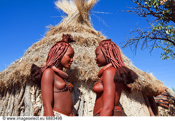 Himba girls  Kaokoveld  Namibia  Africa