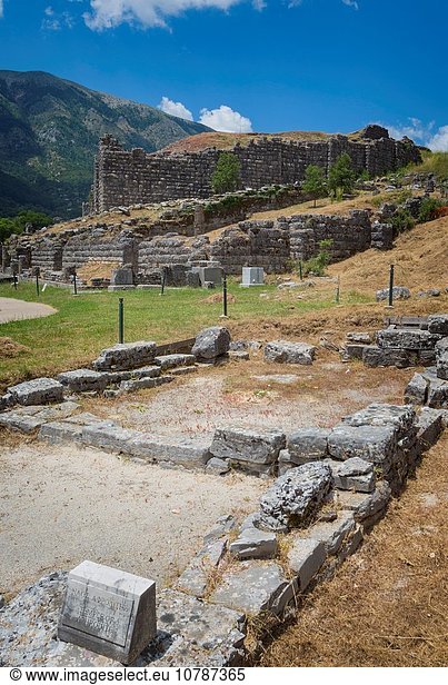 hinter Wand Ruine antik Epirus Griechenland