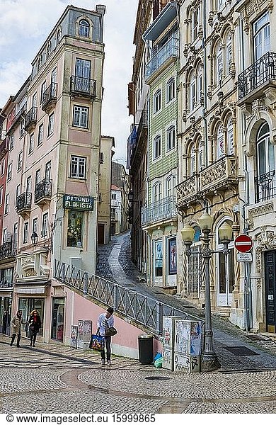 Historic architecture in the old town of Coimbra  Portugal  Europe.