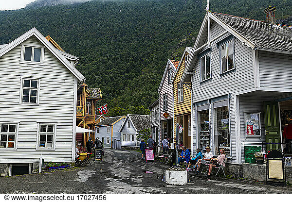 Historic houses in Laerdal  Vestland county  Norway  Scandinavia  Europe