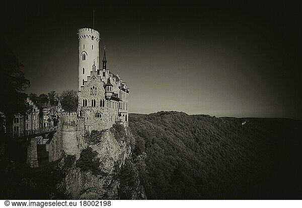 Historic Lichtenstein Castle  Honau  Swabian Alb  Baden-Württemberg  Germany  Europe