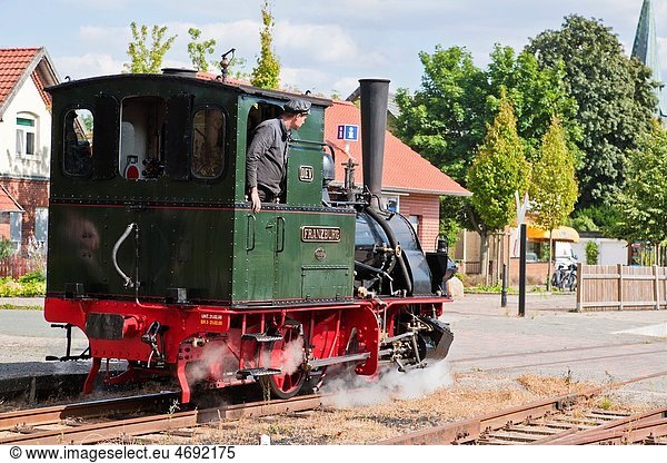 Historic steam engine  Lower Saxony  Germany  Europe