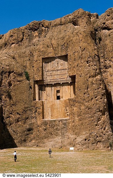 Historic tomb of King Darius  Dareios II   Achaemenid burial site Naqsh-e Rostam  Rustam near Persepolis Iran