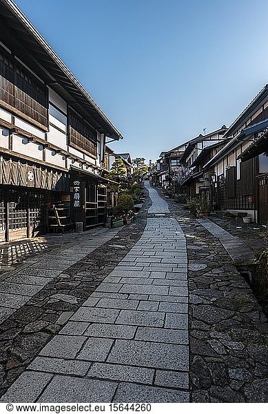 Historic village on Nakasend? street  Traditional houses  Magome-juku  Magome  Kiso Valley  Japan  Asia
