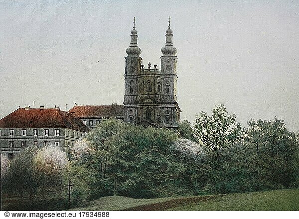 Historical photograph of Banz Castle and Monastery near Lichtenfels  c. 1876  Upper Franconia  Bavaria  Germany  historical  digital reproduction of an original 19th century original  original date unknown  Europe
