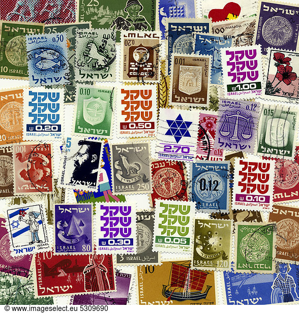 Historische Briefmarken aus Israel