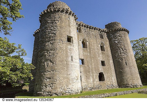 Historische Ruinen von Nunney Castle  Somerset  England  Vereinigtes Königreich  Europa