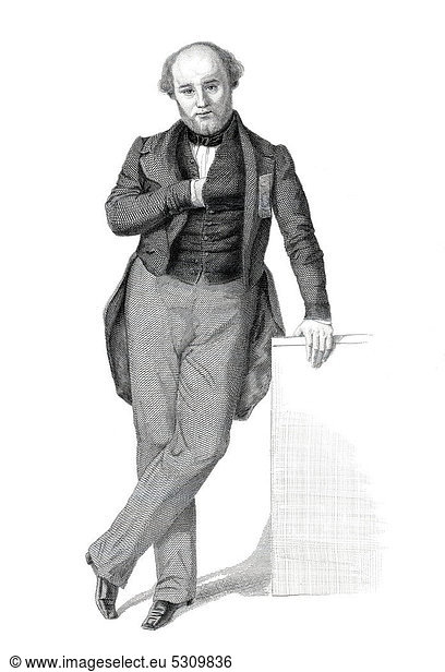 Historischer Stahlstich aus dem 19. Jahrhundert der französische Politiker Evariste Antoine Joseph Bavoux 1809 - 1890 Abgeordneter der französischen Nationalversammlung Frankreich 1848