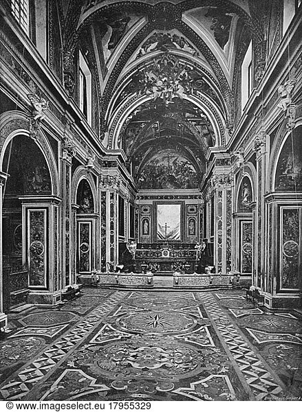 Historisches Foto (ca 1880) des Klosters San Pietro Martire  St. Peter  der Märtyrer  einer römisch-katholischen Kirche in Neapel  Napoli  Neapel  Italien  Historisch  digital restaurierte Reproduktion einer Originalvorlage aus dem 19. Jahrhundert  genaues Originaldatum nicht bekannt  Europa