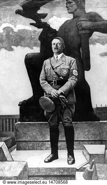 Hitler  Adolf  20.4.1889 - 30.4.1945  deut. Politiker (NSDAP)  Reichskanzler 30.1.1933 - 30.4.1945  Ganzfigur  GemÃ¤lde von Fritz Erler  1939