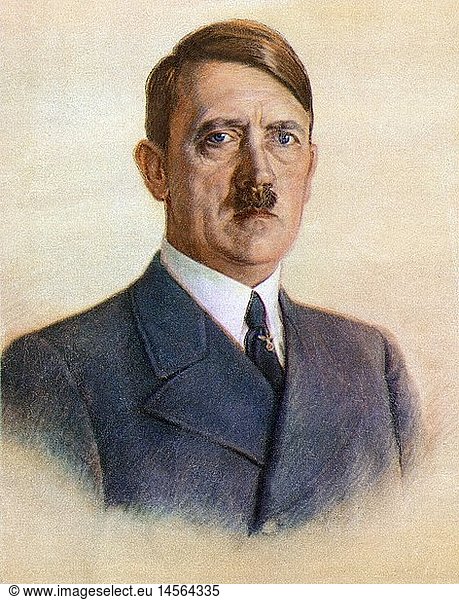 Hitler  Adolf  20.4.1889 - 30.4.1945  deut. Politiker (NSDAP)  Reichskanzler 30.1.1933 - 30.4.1945  Portrait  nach Pastellzeichnung von Kurt Koepernik  um 1940