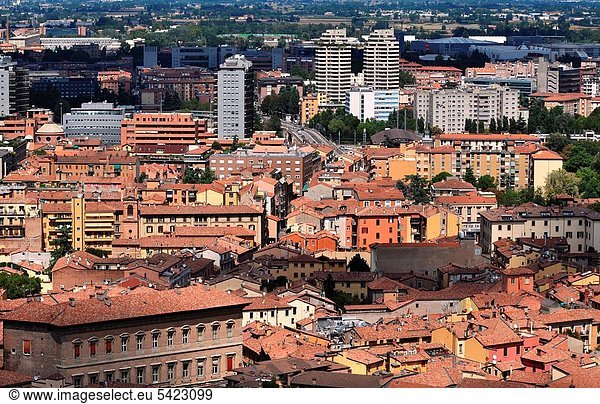 hoch, oben, Ansicht, Bologna, Italien