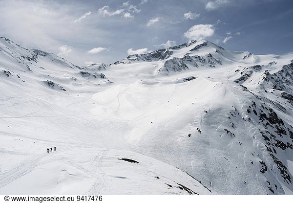 hoch oben Berg Landschaft Alpen Ski Schnee