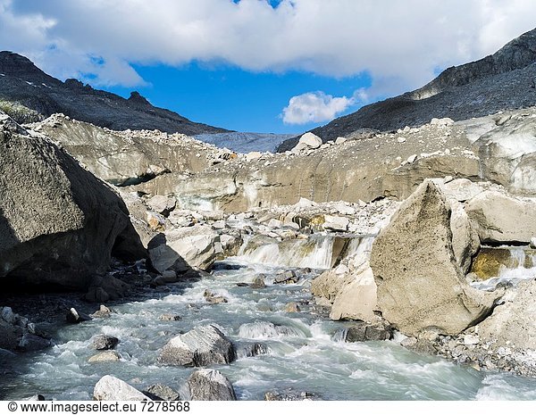 hoch oben Berg Schutz Umwelt Tal Landschaft August Österreich Mitteleuropa Obersulzbachkees Salzburg