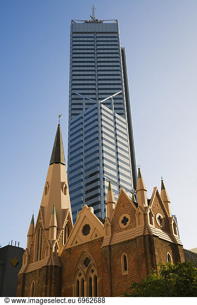 hoch  oben  Einheit  Gebäude  aufwärts  Kirche  Australien  Perth  Western Australia
