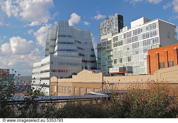 hoch  oben  New York City  Vereinigte Staaten von Amerika  USA  Architektur  Ansicht  Linie  Manhattan