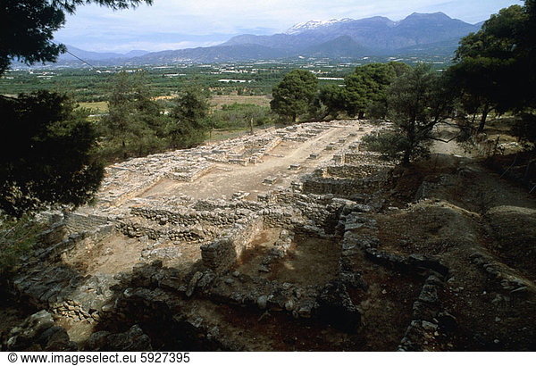 hoch  oben  Ruine  Ansicht  Flachwinkelansicht  Winkel  Kreta  Griechenland  alt