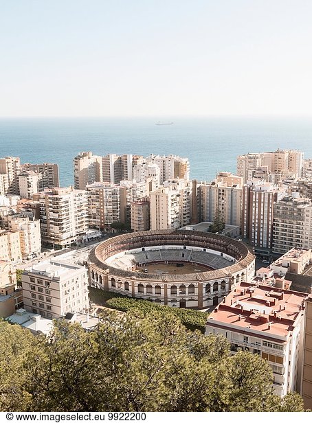 Hochansicht der Stadt  Malaga  Spanien