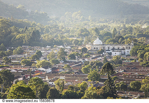 Hochwinkelaufnahme von Antigua  Guatemala.