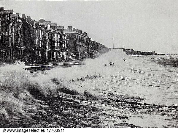 Hohe See. Blackpool  Lancashire  England  hier im 19. Jahrhundert. Aus Around The Coast  An Album of Pictures from Photographs of the Chief Seaside Places of Interest in Great Britain and Ireland  veröffentlicht in London  1895  von George Newnes Limited.