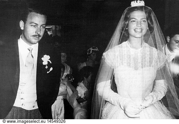 Hohenlohe-Langenburg  Alfonso zu  28.5.1924 - 21.12.2003  span. GeschÃ¤ftsmann  Hochzeit mit Ira von FÃ¼rstenberg  Venedig  Italien  17.9.1955