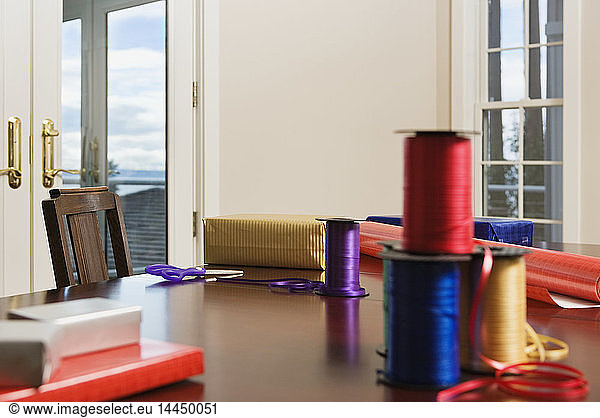 Holiday Ribbon on Table