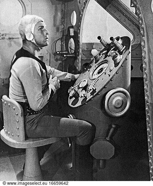 Hollywood  Kalifornien  1939
Filmstar Buster Crabbe als Buck Rodgers in dem gleichnamigen Science-Fiction-Film von Universal.