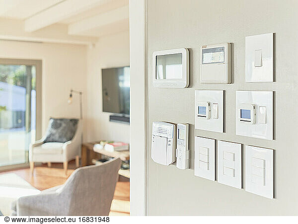 Home automation touch screens and switches on wall