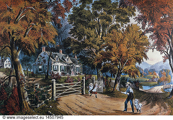 Home Sweet Home  Currier & Ives  Lithograph  1869