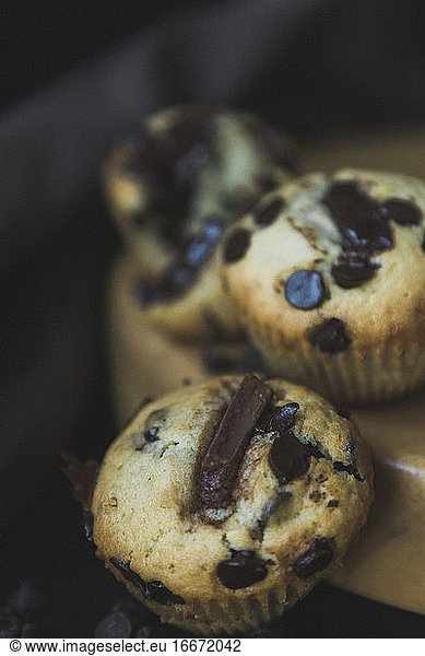 homemade chocolate chips muffins pastry