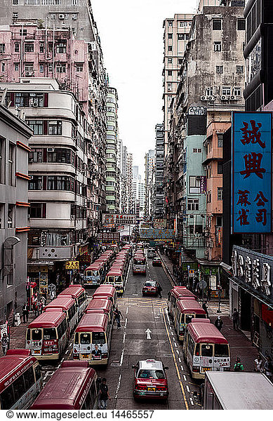 Hongkong  Mong Kok  Goldfish Street  Straßenschlucht