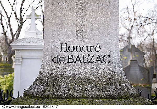 Honore de Balzacs Grab  Friedhof Pere-Lachaise  Paris  Frankreich